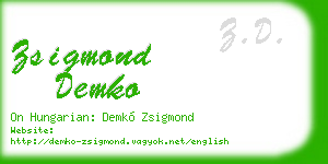 zsigmond demko business card